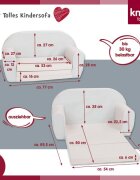KNORR TOYS Canapea extensibila pentru copii Lovely Dinos umplutura din spuma moale husa bumbac 100 detasabila si lavabila 77 x 34 x 42 cm 9 luni+