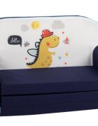 KNORR TOYS Canapea extensibila pentru copii Lovely Dinos umplutura din spuma moale husa bumbac 100 detasabila si lavabila 77 x 34 x 42 cm 9 luni+