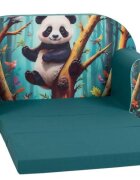 KNORR TOYS Canapea extensibila pentru copii Lucky Panda umplutura din spuma moale husa bumbac 100 detasabila si lavabila 77 x 34 x 42 cm 9 luni+