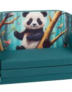 KNORR TOYS Canapea extensibila pentru copii Lucky Panda umplutura din spuma moale husa bumbac 100 detasabila si lavabila 77 x 34 x 42 cm 9 luni+