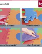 KNORR TOYS Covoras puzzle colorat Cifre si Litere Pink Rosa 110 piese 180x180 cm din spuma moale Eva izolator si antiderapant 0 luni+
