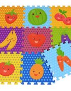 KNORR TOYS Covoras puzzle colorat Fructe 9 piese 30x30x1 cm din spuma moale Eva izolator si antiderapant 10 luni+