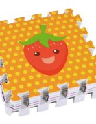 KNORR TOYS Covoras puzzle colorat Fructe 9 piese 30x30x1 cm din spuma moale Eva izolator si antiderapant 10 luni+