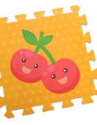 KNORR TOYS Covoras puzzle colorat Fructe 9 piese 30x30x1 cm din spuma moale Eva izolator si antiderapant 10 luni+