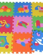 KNORR TOYS Covoras puzzle colorat Trafic 9 piese din spuma moale Eva 30x30x1 cm izolator si antiderapant 3 ani+