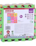 KNORR TOYS Covoras puzzle colorat Trafic 9 piese din spuma moale Eva 30x30x1 cm izolator si antiderapant 3 ani+