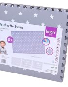 KNORR TOYS Covoras puzzle Stelute Gri 178x120 cm din spuma moale Eva cu 18 piese de margine suplimentare izolator si antiderapant 0 luni+