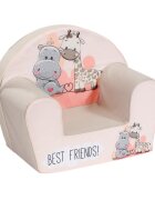 KNORR TOYS Fotoliu pentru copii Best Friends umplutura din spuma moale husa bumbac 100 detasabila si lavabila 51 x 34 x 42 cm 9 luni+