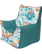 KNORR TOYS Fotoliu pentru copii Clownfish umplutura bilute din polistiren husa din bumbac detasabila si lavabila 60 x 58 x 60 cm 2-10 ani