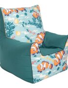 KNORR TOYS Fotoliu pentru copii Clownfish umplutura bilute din polistiren husa din bumbac detasabila si lavabila 60 x 58 x 60 cm 2-10 ani