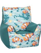 KNORR TOYS Fotoliu pentru copii Clownfish umplutura bilute din polistiren husa din bumbac detasabila si lavabila 60 x 58 x 60 cm 2-10 ani