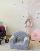 KNORR TOYS Fotoliu pentru copii Cosy Geo Grey matlasat umplutura din spuma moale husa bumbac 100 detasabila si lavabila 51 x 34 x 42 cm 9 luni+
