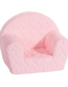 KNORR TOYS Fotoliu pentru copii Cosy Heart Rose matlasat umplutura din spuma moale husa bumbac 100 detasabila si lavabila 51 x 34 x 42 cm 9 luni+