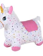KNORR TOYS Unicorn gonflabil din plus pentru sarit Pink include pompa de aer husa moale detasabila din material textil 63x26x52 cm pana la 50 kg 12 luni