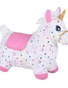 KNORR TOYS Unicorn gonflabil din plus pentru sarit Pink include pompa de aer husa moale detasabila din material textil 63x26x52 cm pana la 50 kg 12 luni