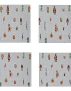Kreis Design Set 4 lavete din muselina 40x40 cm Animale