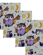 Kreis Design Set 4 lavete din muselina 40x40 cm Bufnite