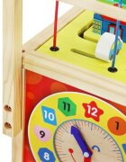 Kruzzel Antepremergator din lemn si Cub educativ 2-in-1 pentru copii cu multiple activitati educative cu abac labirint ceas