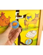 Kruzzel Antepremergator din lemn si Cub educativ 2-in-1 pentru copii cu multiple activitati educative cu abac labirint ceas