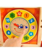 Kruzzel Antepremergator din lemn si Cub educativ 2-in-1 pentru copii cu multiple activitati educative cu abac labirint ceas