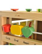 Kruzzel Antepremergator din lemn si Cub educativ 2-in-1 pentru copii cu multiple activitati educative cu abac labirint ceas
