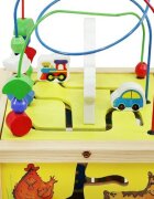 Kruzzel Antepremergator din lemn si cub educativ 2-in-1 pentru copii cu multiple activitati educative cu abac labirint ceas