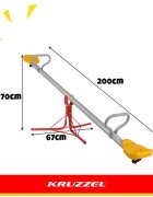 Kruzzel Balansoar de gradina pentru 2 copii model 2 in 1 si carusel 360 pana la 75 kg