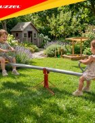 Kruzzel Balansoar de gradina pentru 2 copii model 2 in 1 si carusel 360 pana la 75 kg