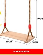 Kruzzel Leagan de gradina din lemn pentru copii cu franghie reglabila intre 100 si 170 cm constructie solida si confortabila sarcina maxima 50 kg