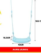 Kruzzel Leagan pentru copii constructie robusta cu franghii puternice lungime reglabila 105-175cm asamblare rapida sarcina maxima 50 kg Light Blue