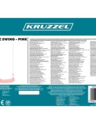 Kruzzel Leagan pentru copii constructie robusta cu franghii puternice lungime reglabila 105-175cm asamblare rapida sarcina maxima 50 kg Light Pink