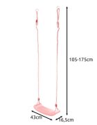 Kruzzel Leagan pentru copii constructie robusta cu franghii puternice lungime reglabila 105-175cm asamblare rapida sarcina maxima 50 kg Light Pink
