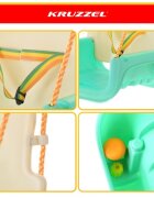 Kruzzel Leagan pentru copii si bebelusi design evolutiv 3-in-1 centura de siguranta reglabila franghii reglabile intre 120 si 150 cm creamturquoise