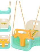 Kruzzel Leagan pentru copii si bebelusi design evolutiv 3-in-1 centura de siguranta reglabila franghii reglabile intre 120 si 150 cm creamturquoise