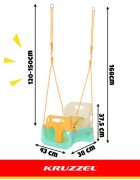 Kruzzel Leagan pentru copii si bebelusi design evolutiv 3-in-1 centura de siguranta reglabila franghii reglabile intre 120 si 150 cm creamturquoise