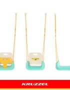 Kruzzel Leagan pentru copii si bebelusi design evolutiv 3-in-1 centura de siguranta reglabila franghii reglabile intre 120 si 150 cm creamturquoise