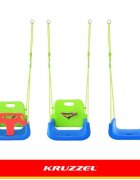 Kruzzel Leagan pentru copii si bebelusi design evolutiv 3-in-1 centura de siguranta reglabila franghii reglabile intre 120 si 150 cm greenblue