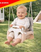 Kruzzel Leagan pentru copii si bebelusi design evolutiv 3-in-1 centura de siguranta reglabila franghii reglabile intre 120 si 150 cm greybeige