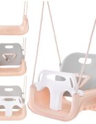 Kruzzel Leagan pentru copii si bebelusi design evolutiv 3-in-1 centura de siguranta reglabila franghii reglabile intre 120 si 150 cm greybeige