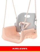Kruzzel Leagan pentru copii si bebelusi design evolutiv 3-in-1 centura de siguranta reglabila franghii reglabile intre 120 si 150 cm greybeige