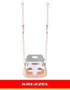 Kruzzel Leagan pentru copii si bebelusi design evolutiv 3-in-1 centura de siguranta reglabila franghii reglabile intre 120 si 150 cm greybeige