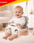 Kruzzel Leagan pentru copii si bebelusi design evolutiv 3-in-1 centura de siguranta reglabila franghii reglabile intre 120 si 150 cm greybeige