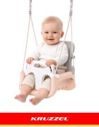 Kruzzel Leagan pentru copii si bebelusi design evolutiv 3-in-1 centura de siguranta reglabila franghii reglabile intre 120 si 150 cm greybeige