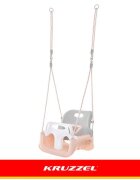 Kruzzel Leagan pentru copii si bebelusi design evolutiv 3-in-1 centura de siguranta reglabila franghii reglabile intre 120 si 150 cm greybeige