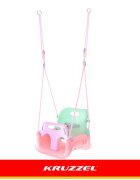 Kruzzel Leagan pentru copii si bebelusi design evolutiv 3-in-1 centura de siguranta reglabila franghii reglabile intre 120 si 150 cm pinkgreen