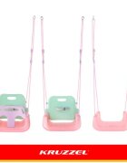 Kruzzel Leagan pentru copii si bebelusi design evolutiv 3-in-1 centura de siguranta reglabila franghii reglabile intre 120 si 150 cm pinkgreen