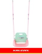 Kruzzel Leagan pentru copii si bebelusi design evolutiv 3-in-1 centura de siguranta reglabila franghii reglabile intre 120 si 150 cm pinkgreen