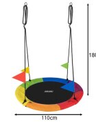 Kruzzel Leagan rotund tip cuib pentru copii cu 2 optiuni de montare cadru robust de 110 cm capacitate 150 kg multicolor