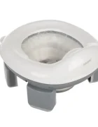 Kruzzel Olita de calatorie pliabila si portabila pentru copii 2 in 1 reductor toaleta recipient silicon picioruse antiderapante include 100 pungi si husa transport
