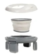 Kruzzel Olita de calatorie pliabila si portabila pentru copii 2 in 1 reductor toaleta recipient silicon picioruse antiderapante include 100 pungi si husa transport